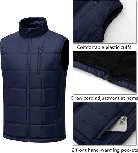 Vcansion Men's Outdoor Casual Stand Collar Padded Vest Coat in Kuwait