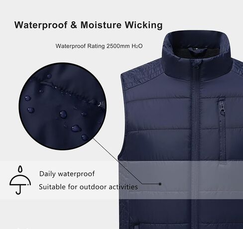 Vcansion Men's Outdoor Casual Stand Collar Padded Vest Coat in Kuwait