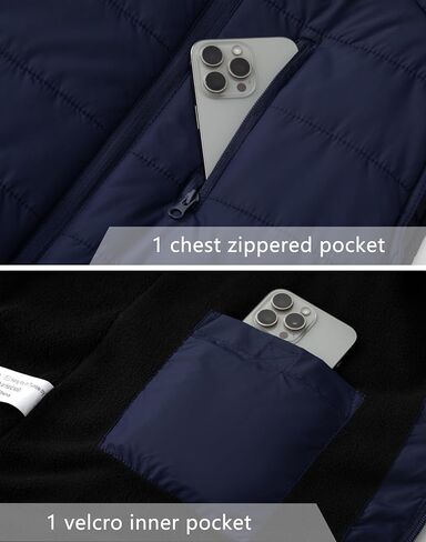 Vcansion Men's Outdoor Casual Stand Collar Padded Vest Coat in Kuwait