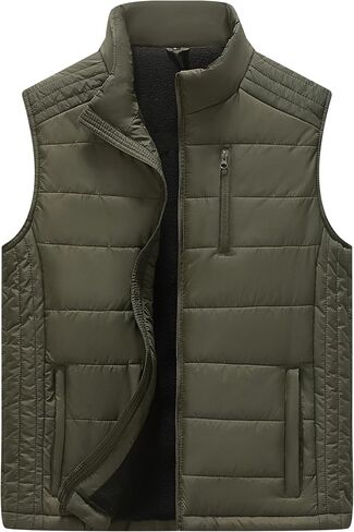 Vcansion Men's Outdoor Casual Stand Collar Padded Vest Coat in Kuwait