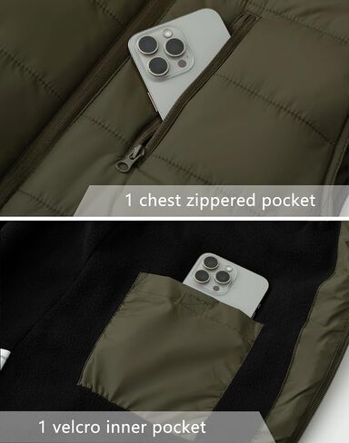 Vcansion Men's Outdoor Casual Stand Collar Padded Vest Coat in Kuwait