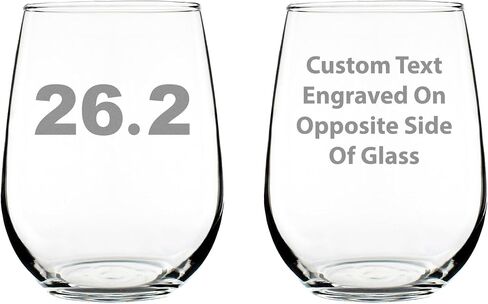 26.2 Marathon Stemless Wine Glass - Gifts for Marathon Runners - Large 17 Ounce Glasses in Saudi Arabia