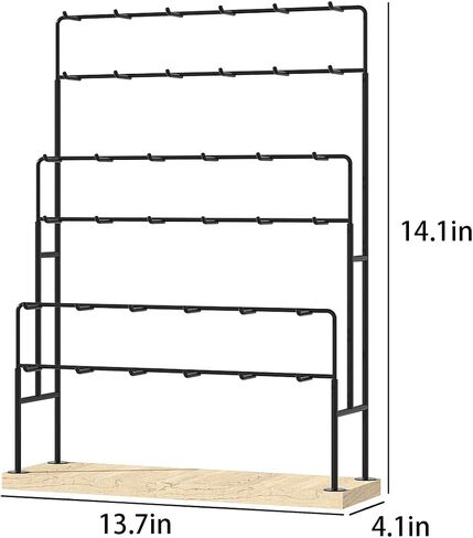 Earring Display Stand for Selling, Earring Cards Display for Shop Store, Jewelry Organizer Rack for Earrings, Keychain, Bracelets, Rings, Necklaces ((5 Layer 36 branch/Black) in Kuwait