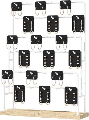 Earring Display Stand for Selling, Earring Cards Display for Shop Store, Jewelry Organizer Rack for Earrings, Keychain, Bracelets, Rings, Necklaces ((5 Layer 36 branch/Black) in Kuwait