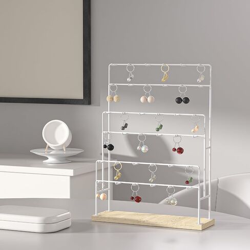 Earring Display Stand for Selling, Earring Cards Display for Shop Store, Jewelry Organizer Rack for Earrings, Keychain, Bracelets, Rings, Necklaces ((5 Layer 36 branch/Black) in Kuwait