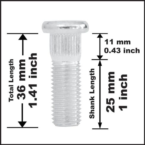 Project Innovation OEM Size Replace Wheel Lug Studs Lug Bolts fit Compatible with tl TL m12x1.5x36 Year 2004-2008 1 Set (Pack of 10pcs) in Saudi Arabia