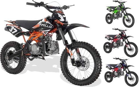 HHH 125CC Dirtbike Pitbike Youth Beans RFZ Manual 4 Speed ​​Dirtbike DB37 125 Dirtbike 17 "/14" Tires Apollo Agb37 (Green) in Kuwait