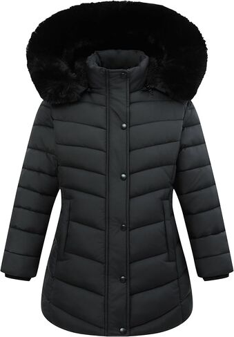 فتيات الطويلات سترة مع غطاء فرو فو ، معطف دافئ لأسفل للأطفال in Kuwait