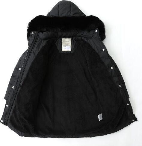 فتيات الطويلات سترة مع غطاء فرو فو ، معطف دافئ لأسفل للأطفال in Kuwait