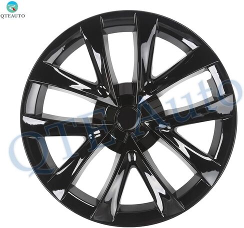 PM Auto Set of 4 Gloss Black Snap On Hubcap Wheel Rim Skin Covers for 2017-2023 Tesla 3 Except Highland in Saudi Arabia