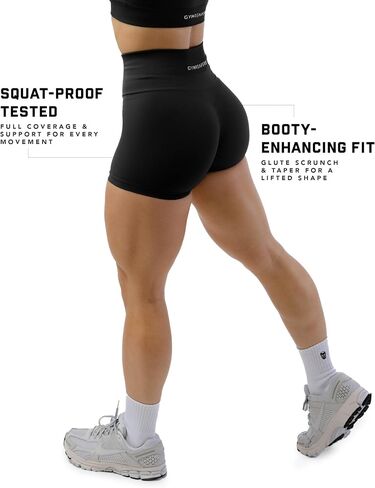 شورتات GymRears Halo سلس للنساء - Proof Squat High Cherned Glute Scrunch ، راكب الدراجة النارية السريعة ، Yoga Running Gym in Saudi Arabia