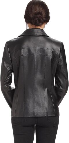 BGSD Women Kim Lambskin Leather Scuba Jacket (Also available in Plus Size & Petite) in Saudi Arabia