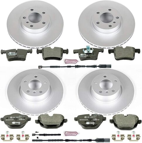 Power Stop ESK6039 Euro-Stop Brake Kit and 1 Front & 1 Rear Sensor Wires For BMW X3 2011-2017, BMW X4 2015-2018 [Model Specific] in Saudi Arabia