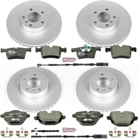 Power Stop ESK6039 Euro-Stop Brake Kit and 1 Front & 1 Rear Sensor Wires For BMW X3 2011-2017, BMW X4 2015-2018 [Model Specific] in Saudi Arabia