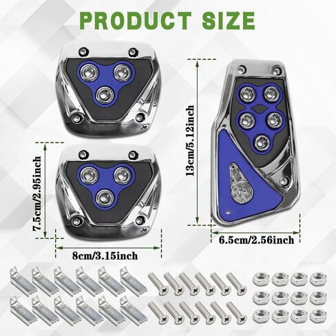 Car Pedal Covers, Non-Slip Gas and Brake Pedals Covers for Safe Driving, Manual Transmission Brake Pedal Covers, Gas Fuel Petrol Clutch Foot Pedals Universal Car Accessories for Most Car in Kuwait