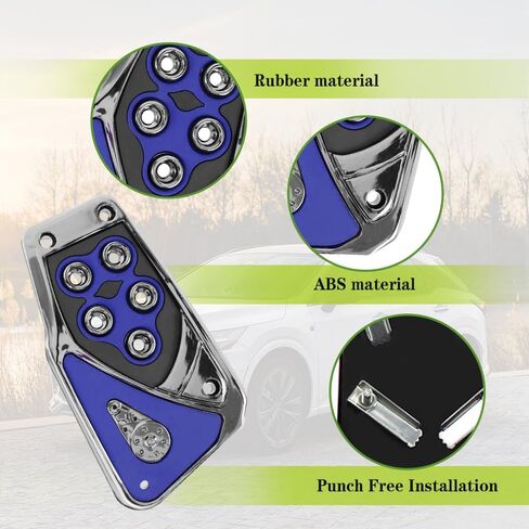 Car Pedal Covers, Non-Slip Gas and Brake Pedals Covers for Safe Driving, Manual Transmission Brake Pedal Covers, Gas Fuel Petrol Clutch Foot Pedals Universal Car Accessories for Most Car in Kuwait