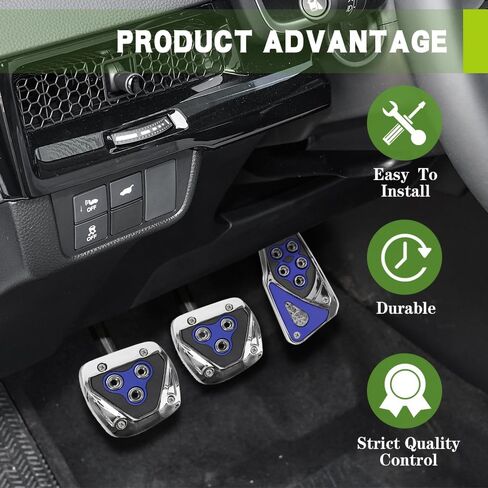 Car Pedal Covers, Non-Slip Gas and Brake Pedals Covers for Safe Driving, Manual Transmission Brake Pedal Covers, Gas Fuel Petrol Clutch Foot Pedals Universal Car Accessories for Most Car in Kuwait