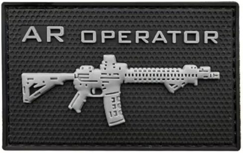 مشغل AR AR15 AR-15 بندقية لعاش الأسلحة العسكرية المخضرم التعديل الثاني اطلاق النار 3.1 "الخطاف والحلقة المطرزة للملابس in Saudi Arabia