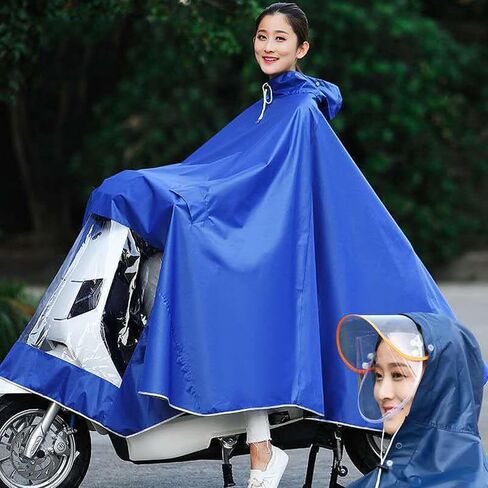 المطر كابزبيك بونش دراجة أمطار معطف المطر ركوب الدراجات الأمطار Poncho Scooter Rain Capes للرجال Womenox مع Retroreflector Blue Blue 4XL Accessories التطبيق: التخلل. (3xl 【سميكة】) in Saudi Arabia