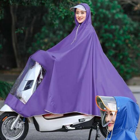 المطر كابزبيك بونش دراجة أمطار معطف المطر ركوب الدراجات الأمطار Poncho Scooter Rain Capes للرجال Womenox مع Retroreflector Blue Blue 4XL Accessories التطبيق: التخلل. (3xl 【سميكة】) in Saudi Arabia