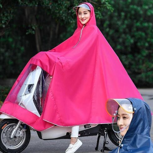 المطر كابزبيك بونش دراجة أمطار معطف المطر ركوب الدراجات الأمطار Poncho Scooter Rain Capes للرجال Womenox مع Retroreflector Blue Blue 4XL Accessories التطبيق: التخلل. (4xl 【سميكة】) in Saudi Arabia
