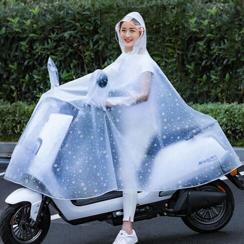 المطر كابزبيك بونش دراجة أمطار معطف المطر ركوب الدراجات الأمطار Poncho Scooter Rain Capes للرجال Womenox مع Retroreflector Blue Blue 4XL Accessories التطبيق: التخلل. (4xl 【سميكة】) in Saudi Arabia