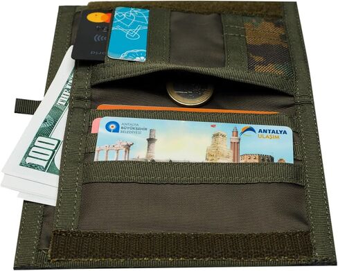 Chameleon Velcro Bifold Mens Wallet-Military Tactical Men Wallet- Canvas Thin Front Pocket Travel Bi-Fold Wallet-Best Nylon Travel Pouch in Kuwait