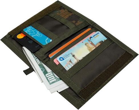 Chameleon Velcro Bifold Mens Wallet-Military Tactical Men Wallet- Canvas Thin Front Pocket Travel Bi-Fold Wallet-Best Nylon Travel Pouch in Kuwait