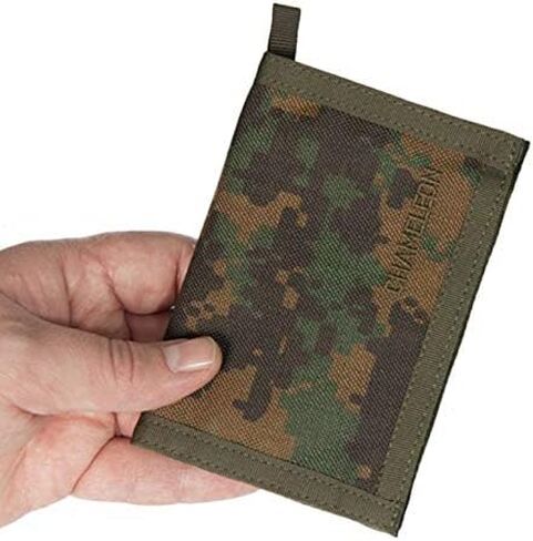Chameleon Velcro Bifold Mens Wallet-Military Tactical Men Wallet- Canvas Thin Front Pocket Travel Bi-Fold Wallet-Best Nylon Travel Pouch in Kuwait