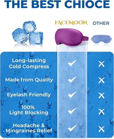 قناع نوم ثلاثي الأبعاد للنساء والرجال - أفضل إسفنج ميموري قطني، قابل للتعديل، معتم معتم من FACEMOON، مناسب للسفر والطائرة، مريح ليلاً، حجب الضوء (أسود) in Kuwait