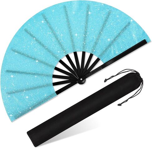 Blulu Rose Pink Large Folding Rave Fans Silk Clack Popping Hand Fan for Line Dancing Chinese Make Sounds Fan for Women Boots on The Ground Dance Festival Dancing Wedding Party, 13 Inch in Saudi Arabia