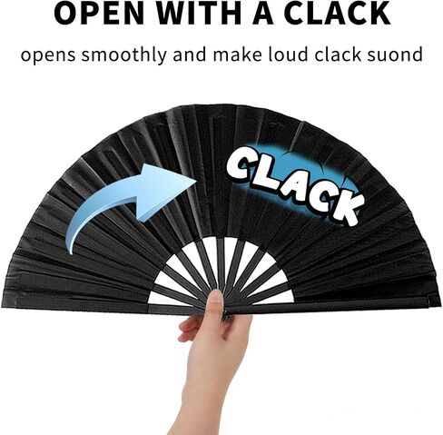 ‌Bulk Folding Hand Fans Line Dance Fans Clacking Fans for Line Dancing Performances, Wedding Party Decorations (1, Black) in Saudi Arabia