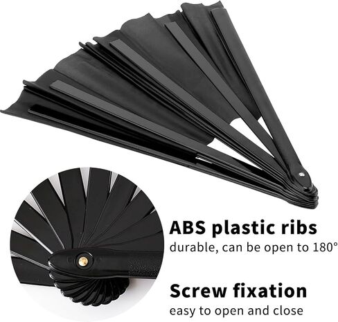 ‌Bulk Folding Hand Fans Line Dance Fans Clacking Fans for Line Dancing Performances, Wedding Party Decorations (1, Black) in Saudi Arabia