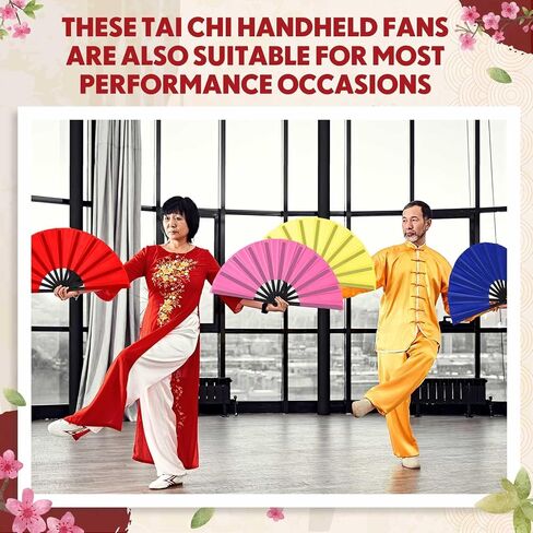 ‌Bulk Folding Hand Fans Line Dance Fans Clacking Fans for Line Dancing Performances, Wedding Party Decorations (1, Black) in Saudi Arabia