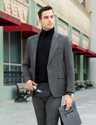 رجال السترة الرجعية الرجعية بدلة السترة للرجال رفيعة تناسب زر واحد الأعمال المعاطف العتيقة العتيقة in Kuwait