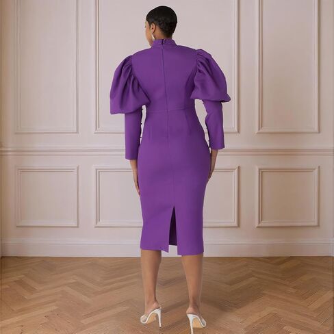 Women’s Clergy Dress – Puff Sleeves & Classic Collar – Modest Church Attire – Regular - 4813 in Saudi Arabia