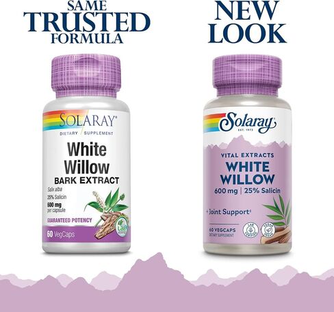 SOLARAY Guaranteed Potency White Willow Bark Extract, Veg Cap (Btl-Plastic) 750mg | 60ct in Saudi Arabia