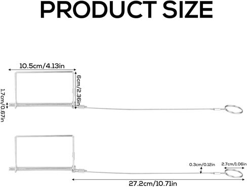 دبابيس مربعة مربعة مربعة ، 1/4 "× 4" ثقيلة زنك مطلي بالزنك مقرنة السلامة من الصلب الكربوني PTO قفل دبوس مع حلقة حبل مضادة للاضطراب لقوارب المزرعة RV مقطورات القطر القطر الملحقات in Kuwait