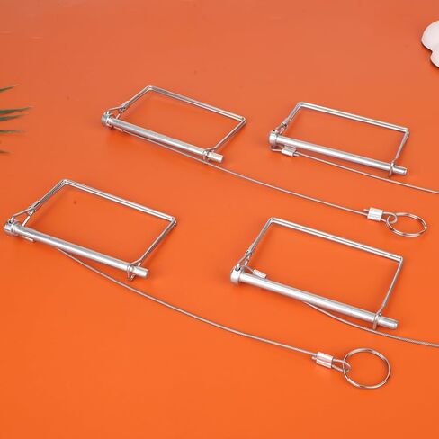 دبابيس مربعة مربعة مربعة ، 1/4 "× 4" ثقيلة زنك مطلي بالزنك مقرنة السلامة من الصلب الكربوني PTO قفل دبوس مع حلقة حبل مضادة للاضطراب لقوارب المزرعة RV مقطورات القطر القطر الملحقات in Kuwait