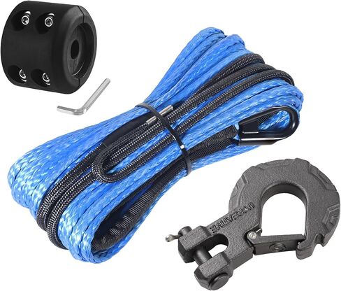 Ucreative 1/4 Inch x 50 Feet Synthetic Winch Rope 10,000LBs Line Cable with Upgraded Hook and Stopper for ATV UTV in Saudi Arabia
