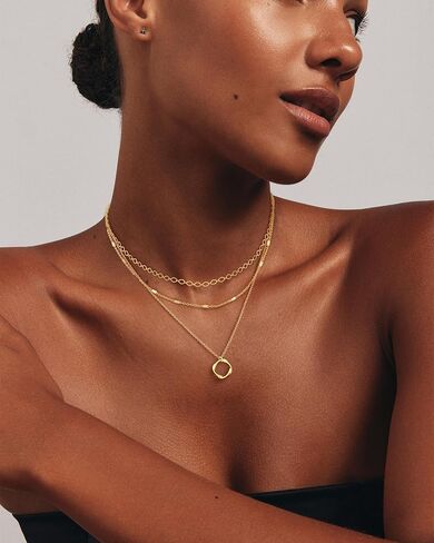 Gold Layered Necklaces for Women, 14K Gold Plated Dainty Necklace Set with Paperclip, Adjustable Trendy Gold Jewelry Stackable Gift in Saudi Arabia
