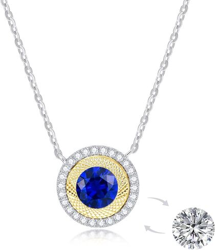 Kstyle Birthstone Pendant Necklaces for Women with a Extra Replaceable Moissanite, Birthday Fine Jewelry Gifts for Wife Girlfriend Her Mom Sister, 925 Sterling Silver Non Tarnish in Saudi Arabia