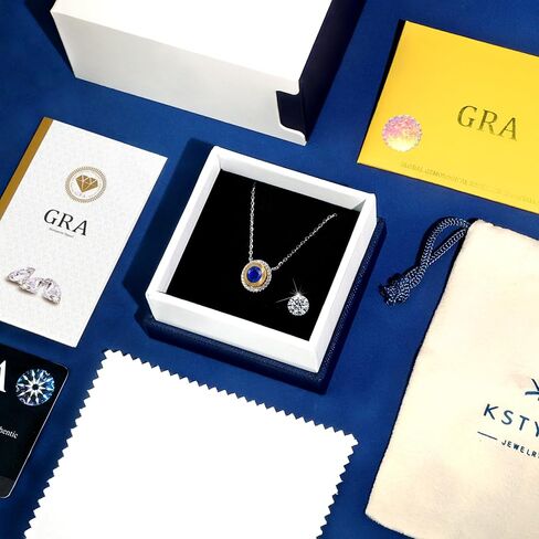 Kstyle Birthstone Pendant Necklaces for Women with a Extra Replaceable Moissanite, Birthday Fine Jewelry Gifts for Wife Girlfriend Her Mom Sister, 925 Sterling Silver Non Tarnish in Saudi Arabia