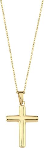 MIONZA 14K Solid Gold Cross Necklace for Women, Gold Cross Pendant Chain,Adjustable Crucifix Necklace,Religious Gifts for Her 18'' in Saudi Arabia
