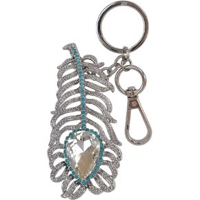 Pretty Rhinestone Crystal Peacock Feather Keychain Pendant KZ5102 in Saudi Arabia