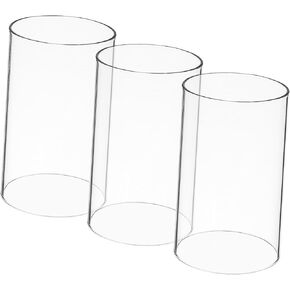 3pcs Windproof Glass Candle Covers Cylinder Candleholders Open-Ended Decorative Shades for Table Centerpieces and Home Decor in Kuwait