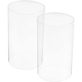 Zerodeko 2pcs Candle Glass Pillar Candle Holders Glass Jar Dome Windproof Protectors Home Decorative Holder in Saudi Arabia