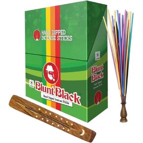 Incense Stick Holder with Blunt Black Hand-Dipped Premium Incense Sticks I 12 Pack Variety Sets, 144 Total | 11" Long Slow-Burning Sticks in Saudi Arabia
