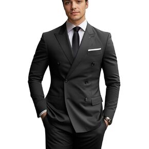 Men's Suit 2 Piece Suits Double Breasted Men Slim Fit Suit Blazer Pants Set Wedding Prom Tuxedos in Saudi Arabia