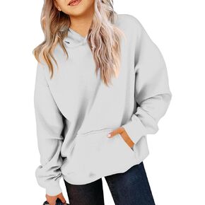 Hoodies for Teen Girls Cute Oversized Long Sleeve Hooded Sweatshirt Solid Color Teen Girls Pullover Tops 2-14 Years in Saudi Arabia